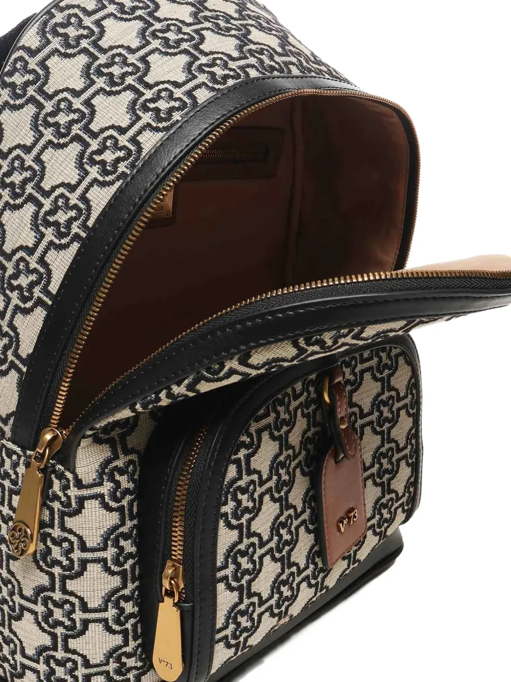 Harriet Monogram Leather-Trimmed Backpack