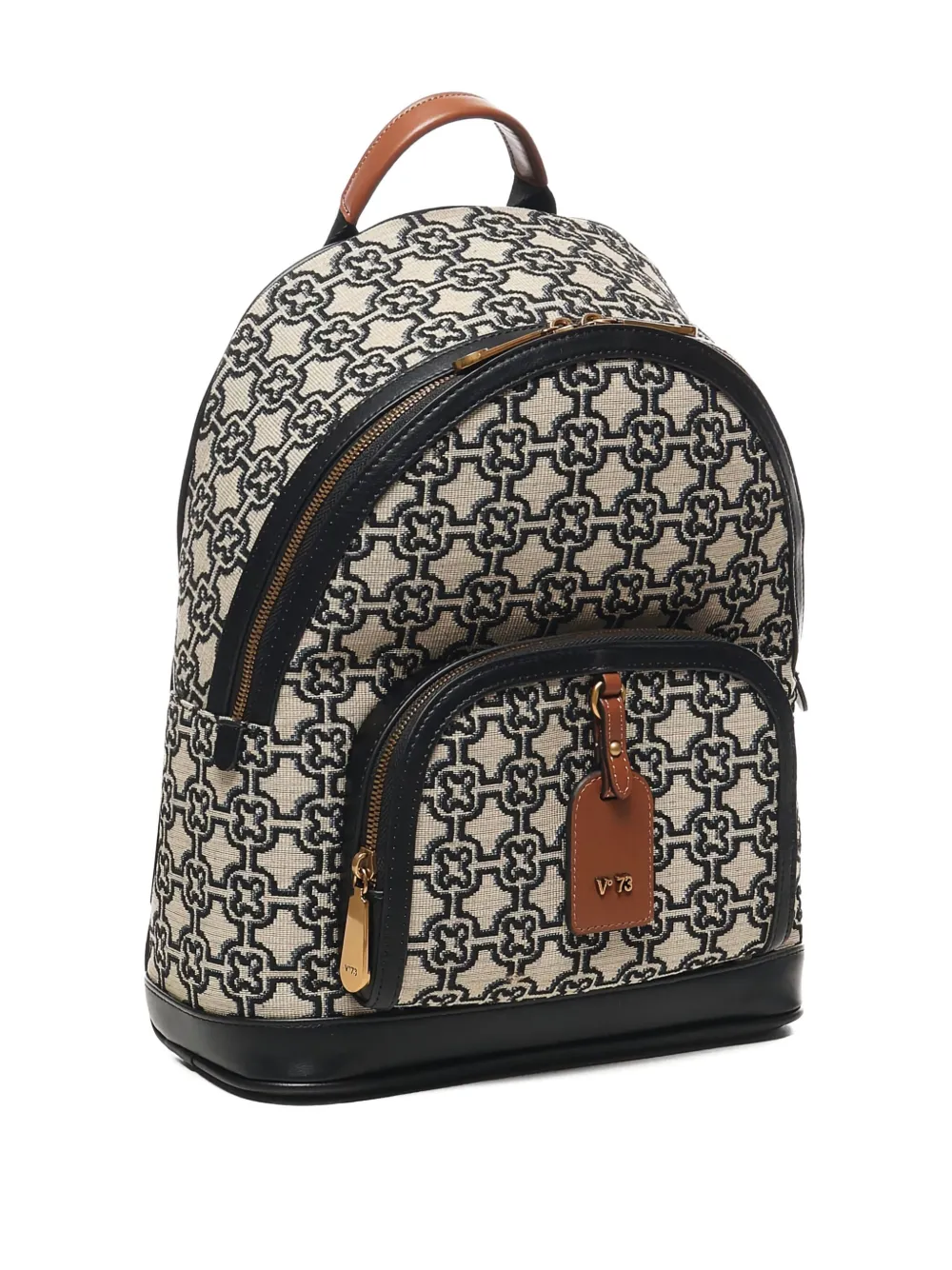 Harriet Monogram Leather-Trimmed Backpack