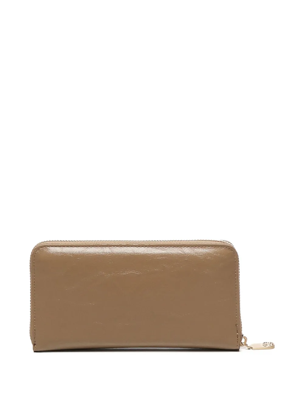 V73 Logo-plaque Zip-around Wallet In Brown