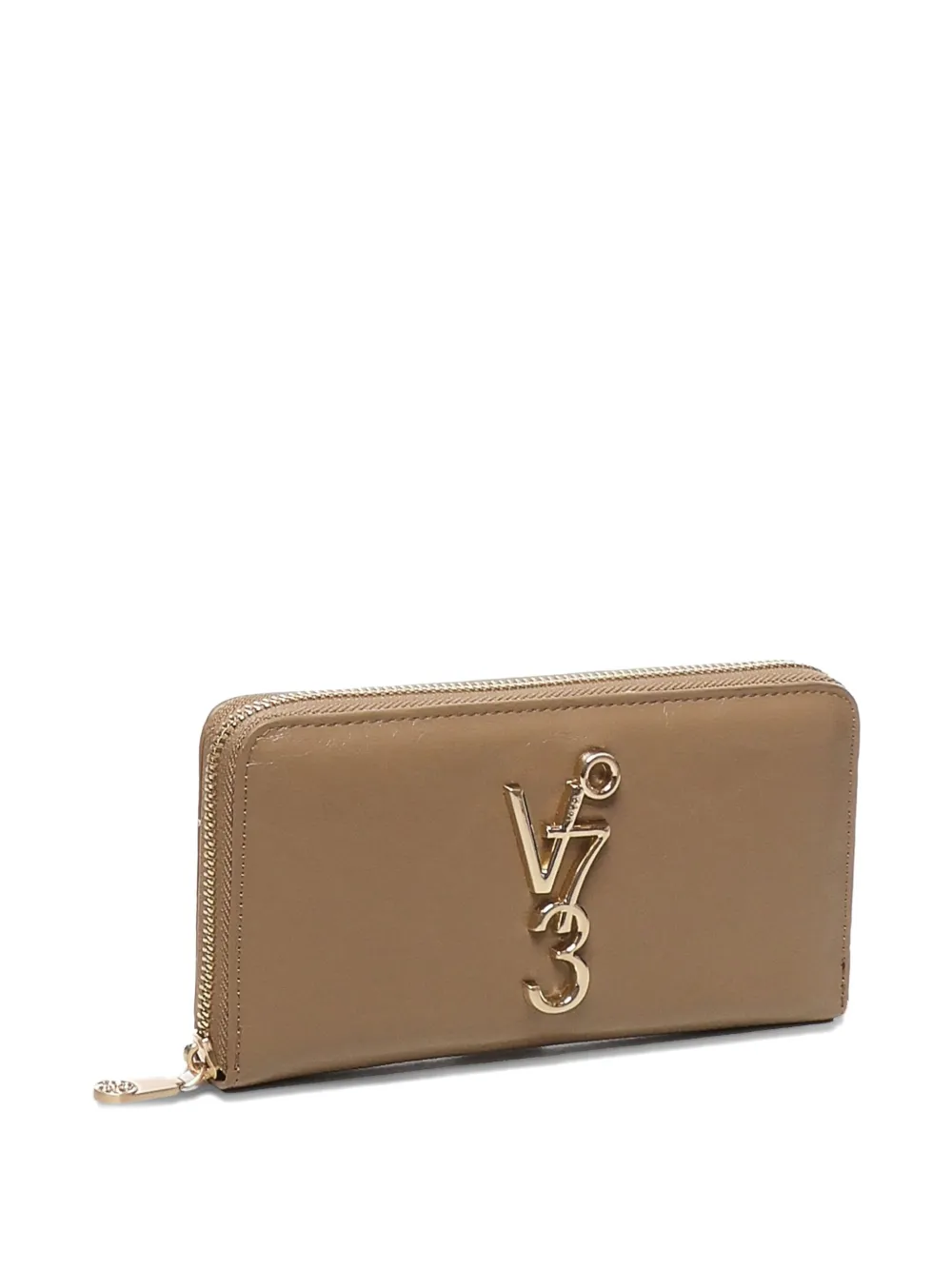 V73 Logo-plaque Zip-around Wallet In Brown