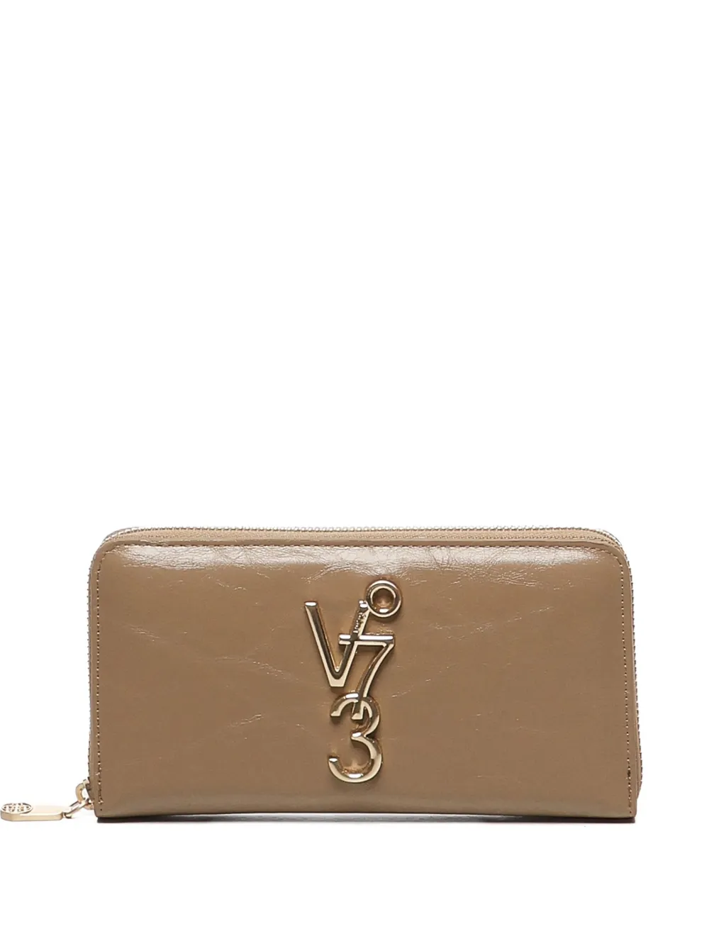 V73 Logo-plaque Zip-around Wallet In Brown
