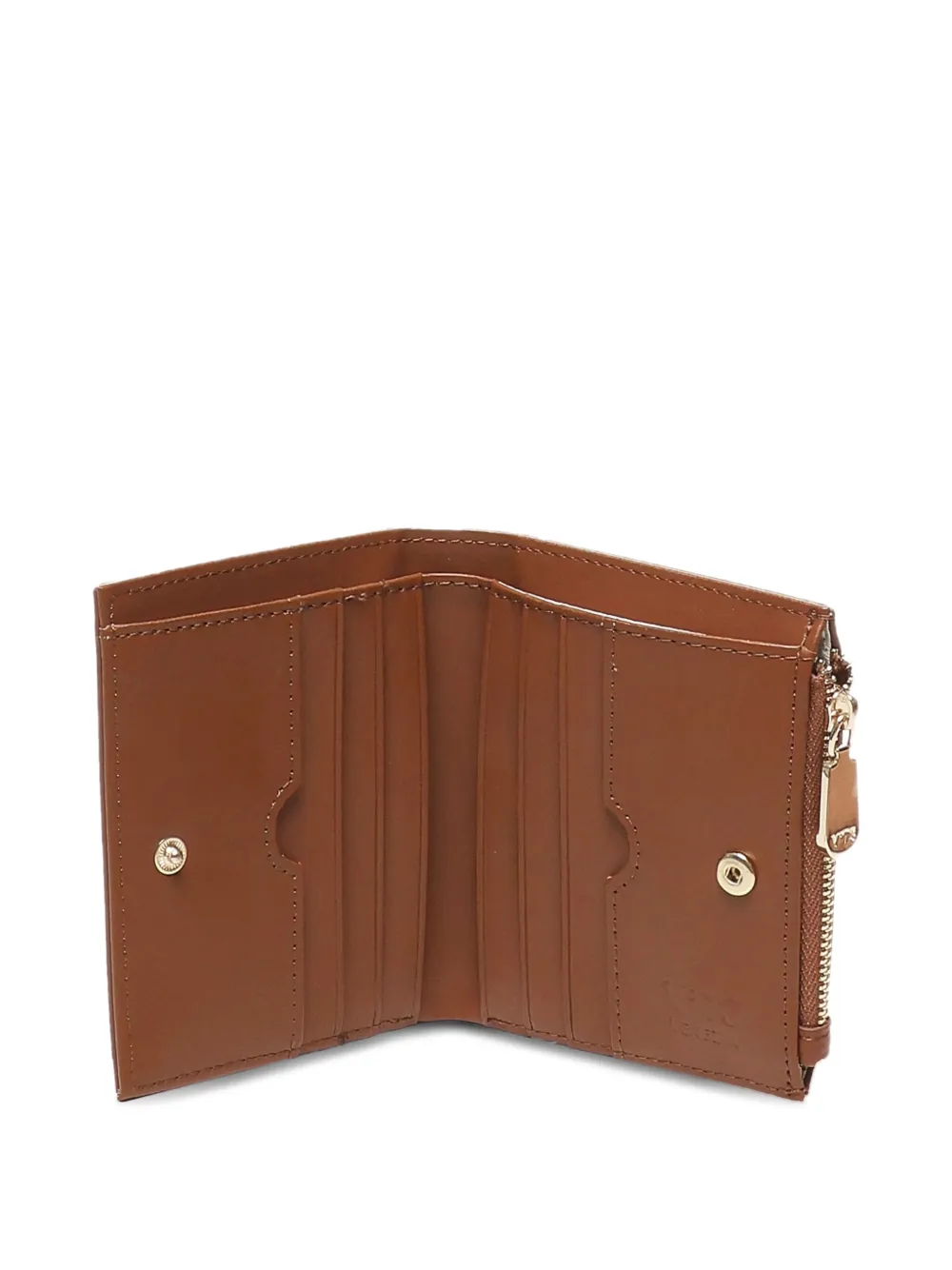 V73 Logo-detail Zip-top Wallet In Brown