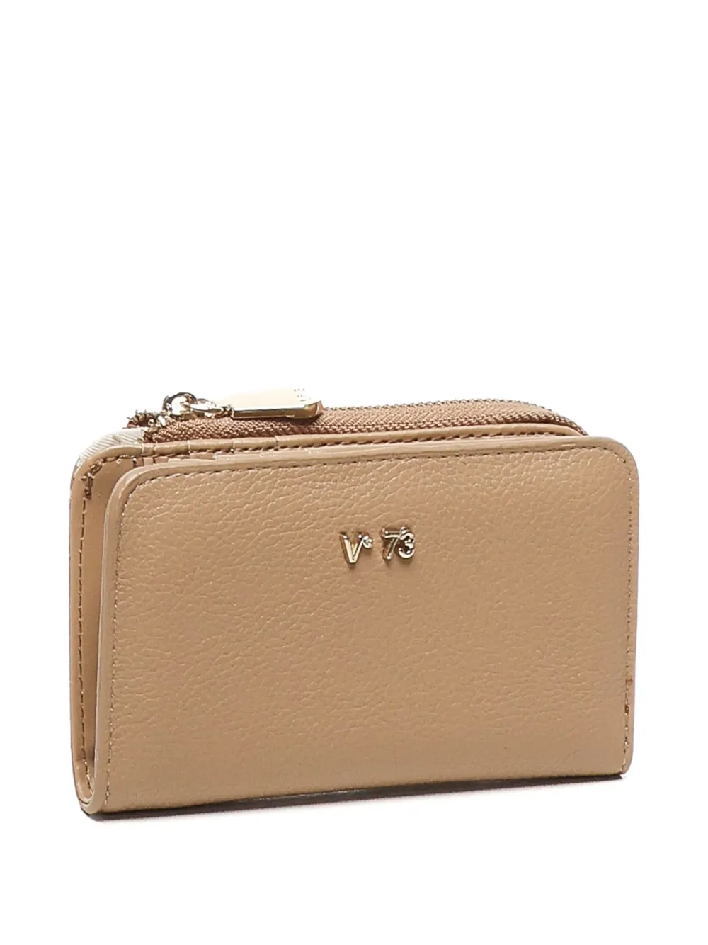 V73 Zip-closure Logo Wallet In Brown