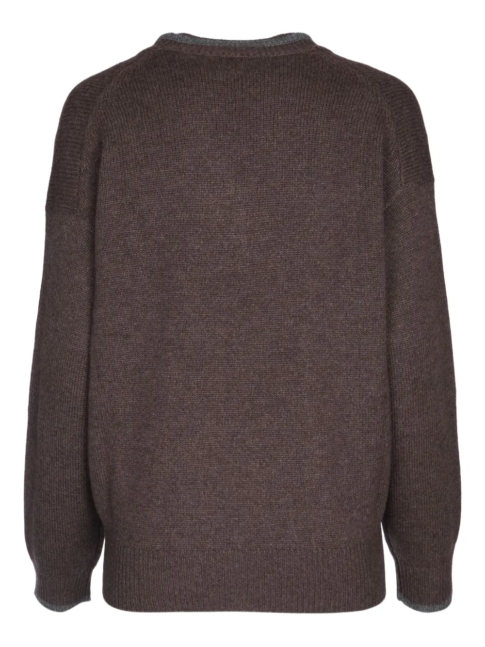 Brunello Cucinelli V-neck ribbed sweater Bruin