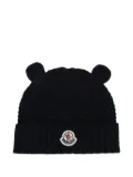 Moncler Enfant logo-patch beanie - Black
