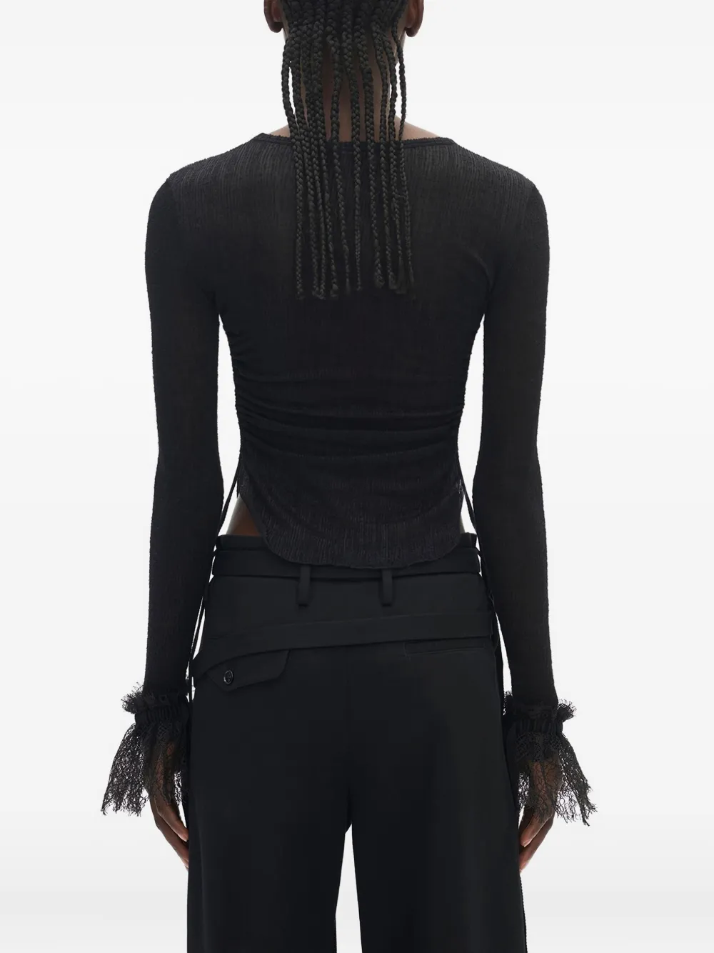 Ann Demeulemeester Top met kant - Zwart