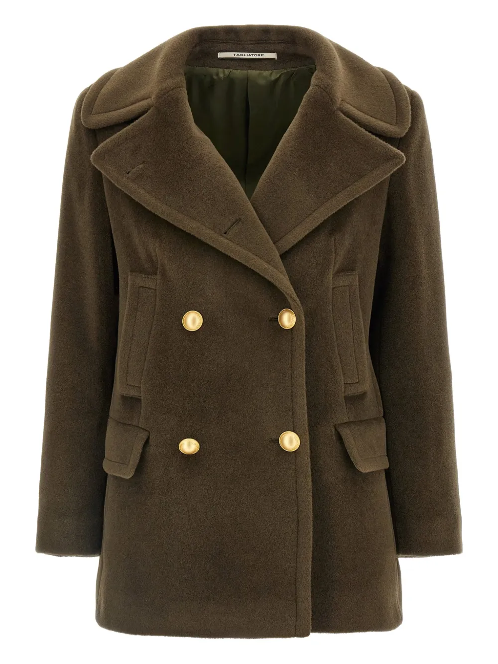 Tagliatore double-breasted button-detail coat Groen