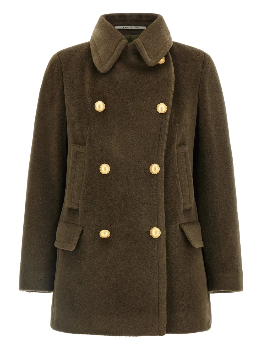 Tagliatore double-breasted button-detail coat Groen