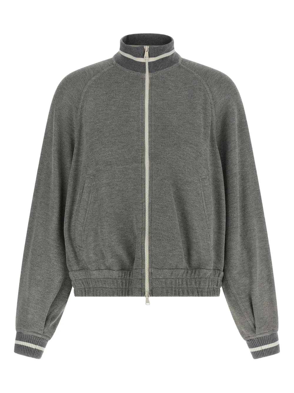Brunello Cucinelli Ribbed-knit Sweatshirt In Gray