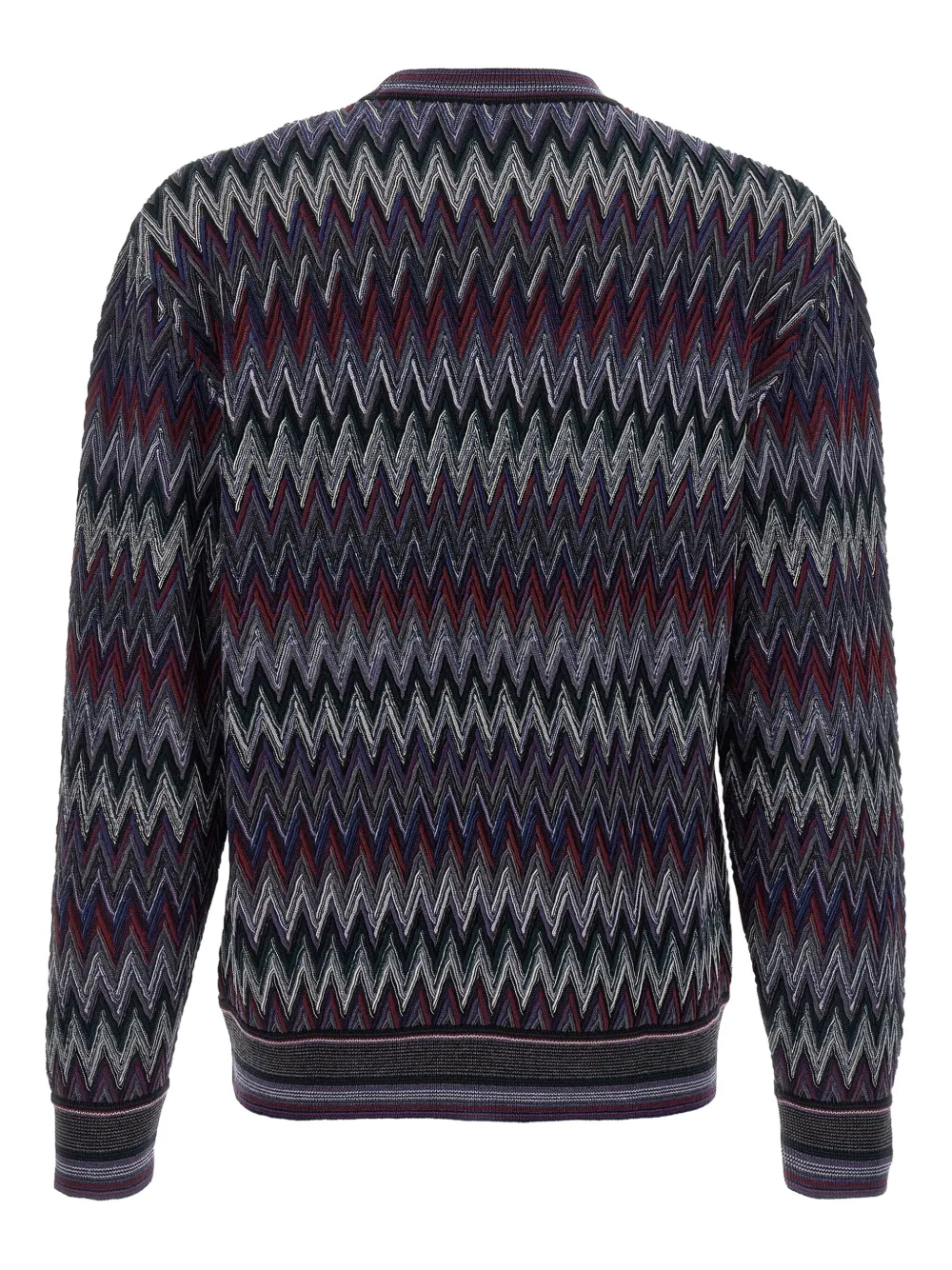 Missoni zigzag-pattern crew-neck sweater - Blauw