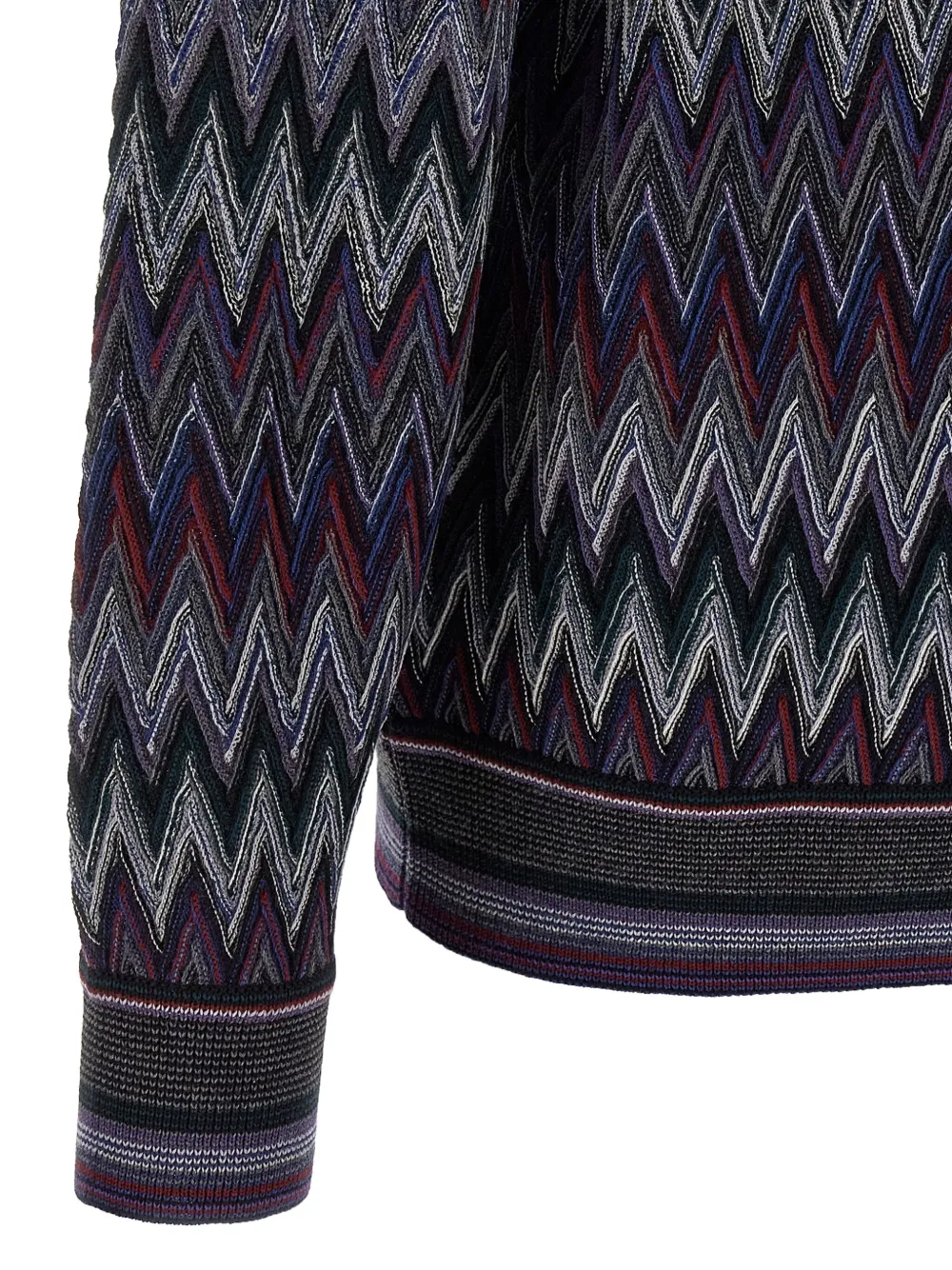 Missoni zigzag-pattern crew-neck sweater Blauw