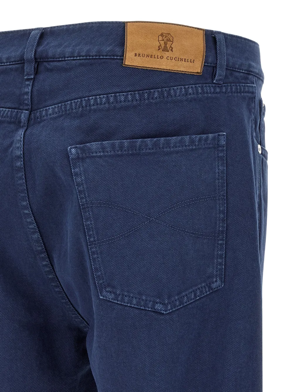Brunello Cucinelli Jeans met logopatch en geverfd effect Blauw