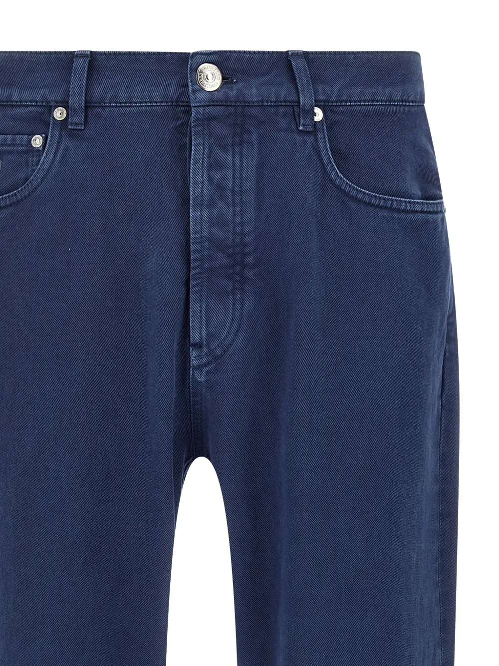Brunello Cucinelli Jeans met logopatch en geverfd effect Blauw