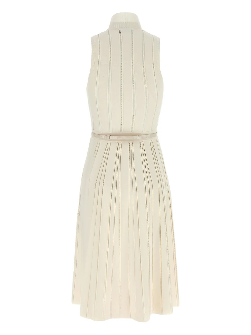 Elisabetta Franchi banded-weave pleated dress - Beige