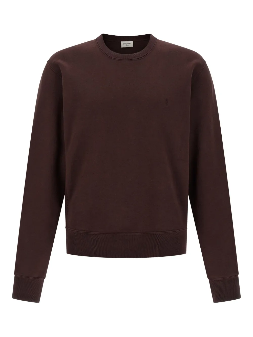 Saint Laurent Cassandre Embroidered Sweatshirt In Brown