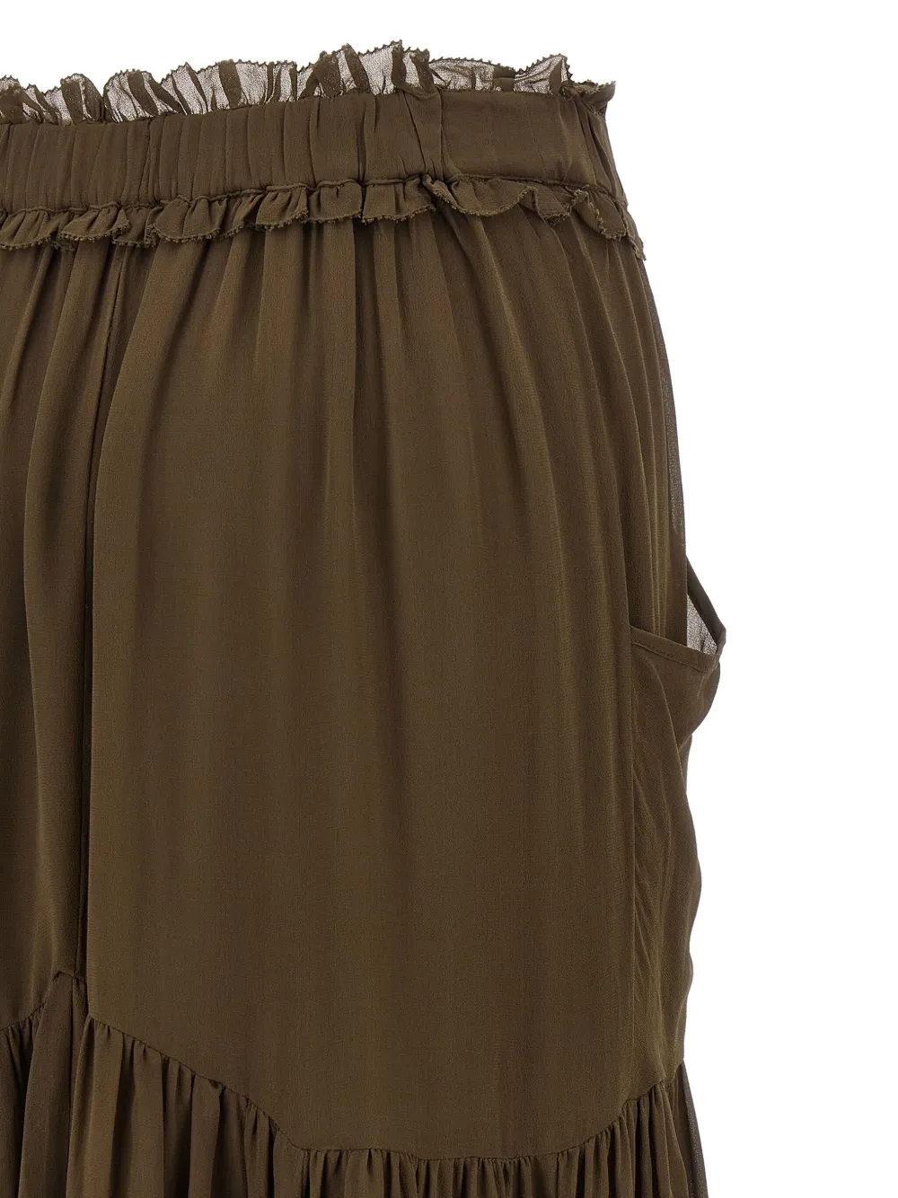 MARANT ÉTOILE Besma maxi-rok met ruches Groen