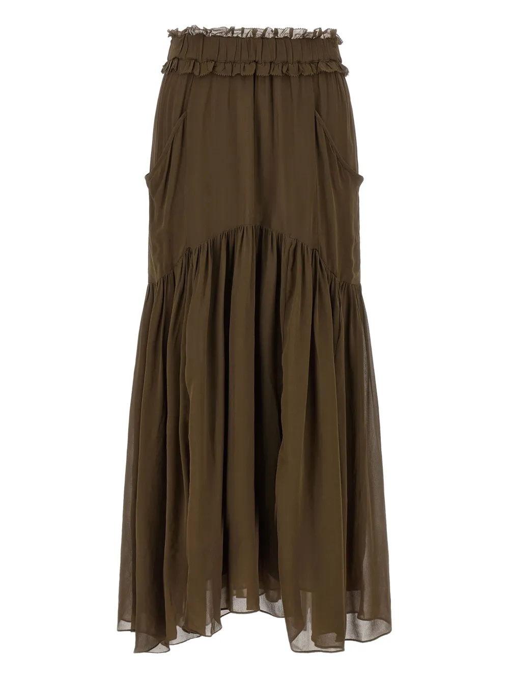 MARANT ÉTOILE Besma maxi-rok met ruches Groen