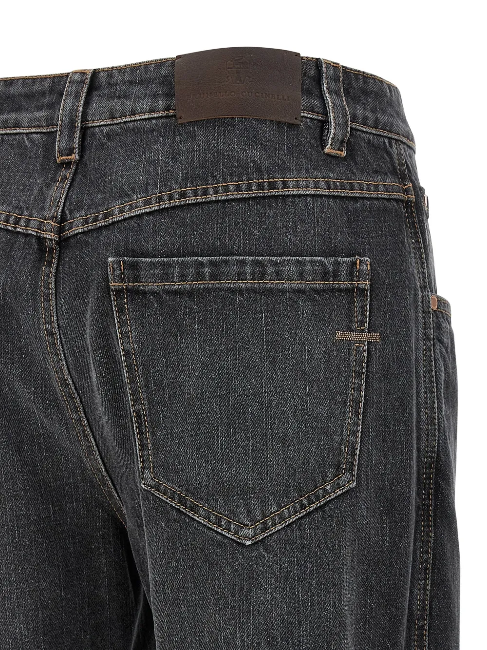 Brunello Cucinelli Monile detail stonewashed jeans Zwart