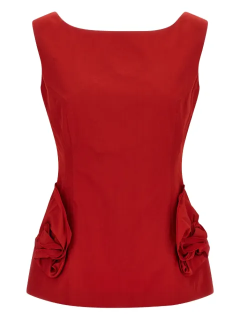 Magda Butrym rose-embellished square-neck top