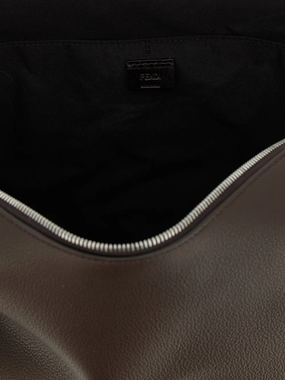 FENDI FF logo leather shoulder bag Bruin