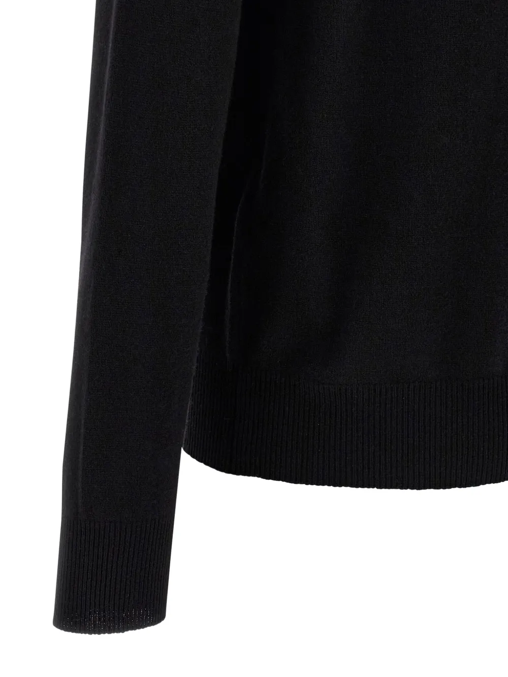 Saint Laurent Wool Polo Shirt Cuffs Ribbed In Black
