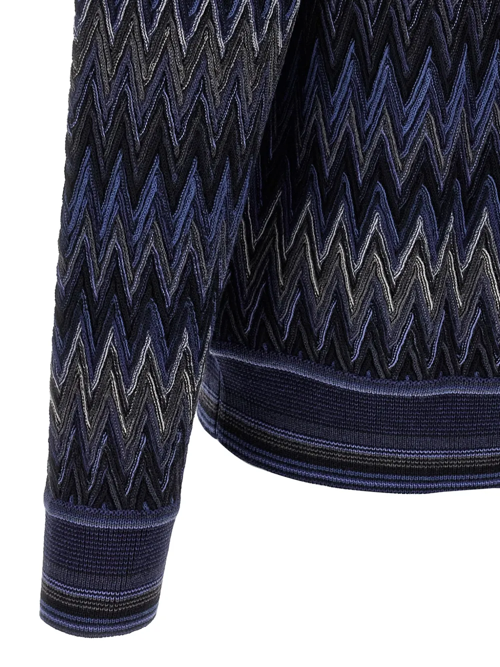Missoni zigzag-pattern wool sweater Blauw