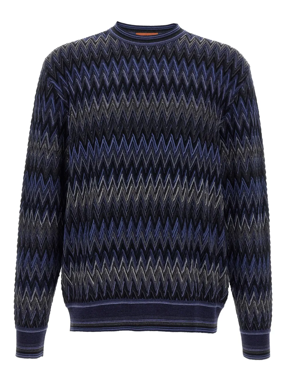 Missoni zigzag-pattern wool sweater Blauw