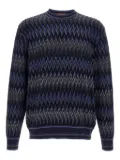 Missoni zigzag-pattern wool sweater - Blue