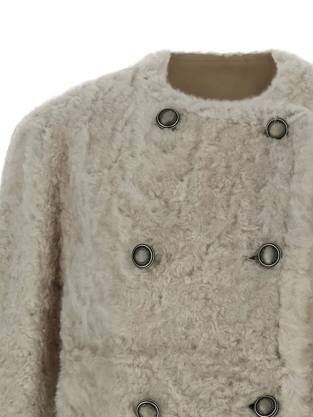 Brunello Cucinelli reversible shearling jacket Beige