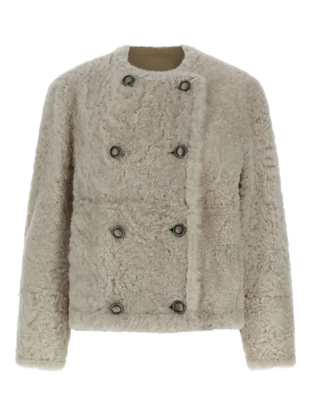 Brunello Cucinelli reversible shearling jacket Beige