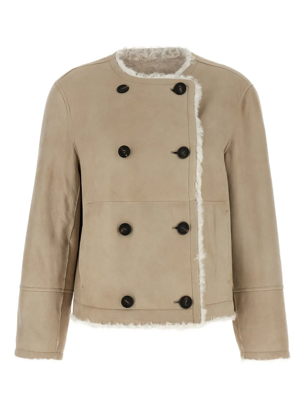 Brunello Cucinelli Omkeerbare lammy coat Beige