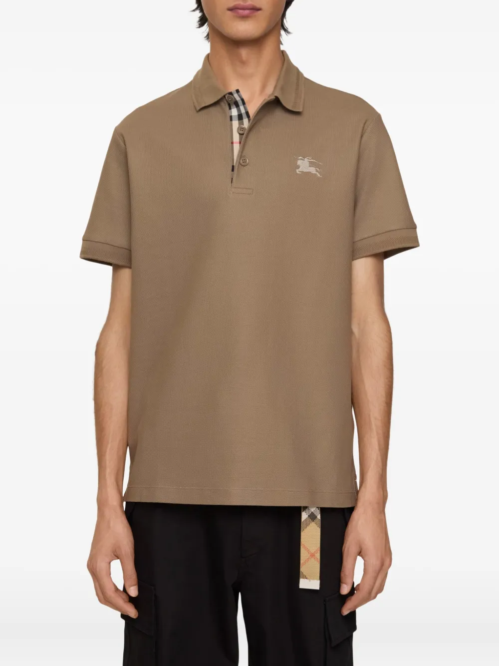 Burberry embroidered short-sleeve polo shirt Bruin