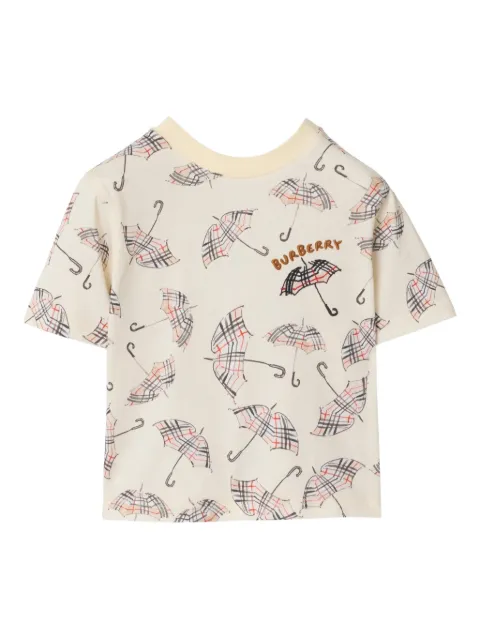 Burberry Kids umbrella-print cotton T-shirt