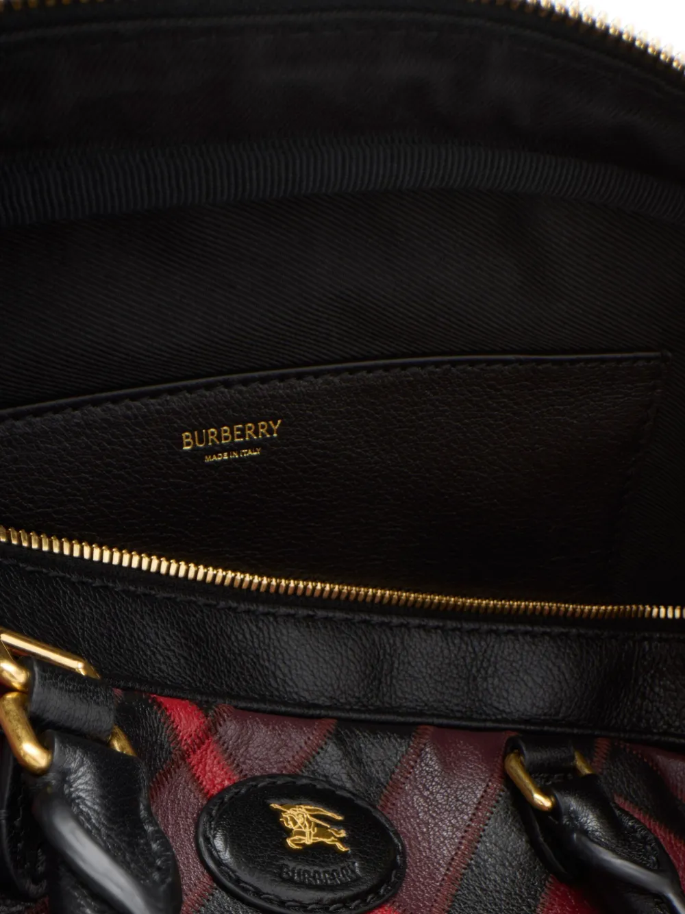 Burberry medium check-pattern tote bag Rood