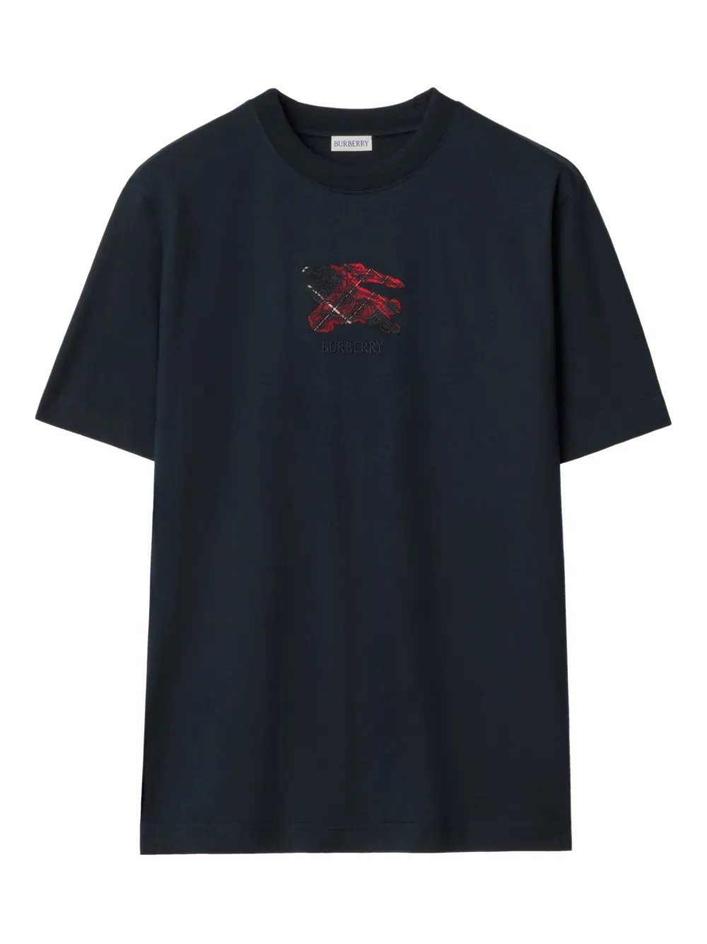 Burberry embroidered cotton T-shirt Blauw