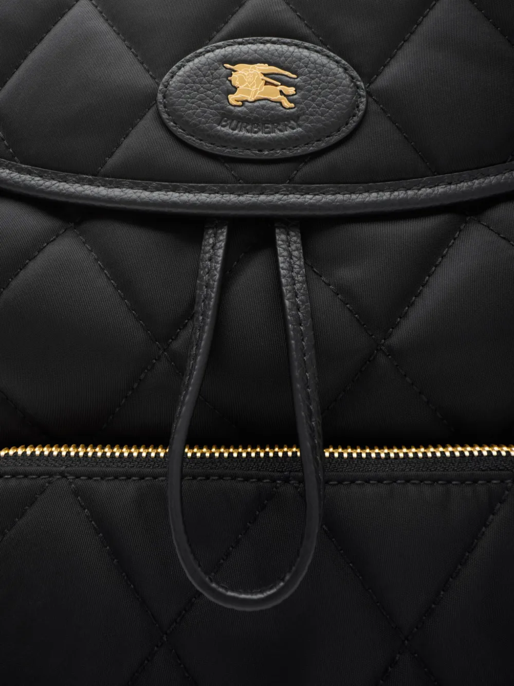 Burberry quilted leather-trimmed backpack Zwart