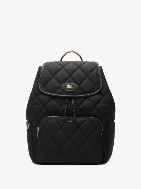 Burberry mochila Horseshoe capitonada con ribete de piel