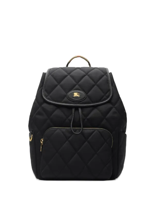 Burberry Quilted leather-trimmed Backpack Black FARFETCH SA