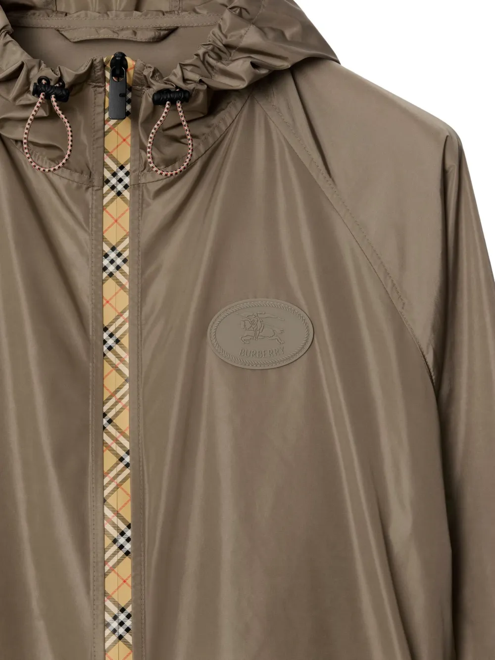 Burberry check-trimmed hooded jacket Bruin