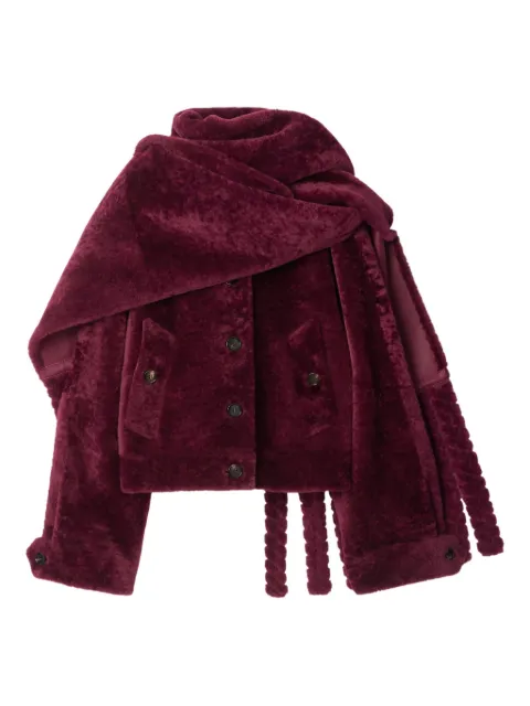 Burberry detachable-scarf shearling jacket