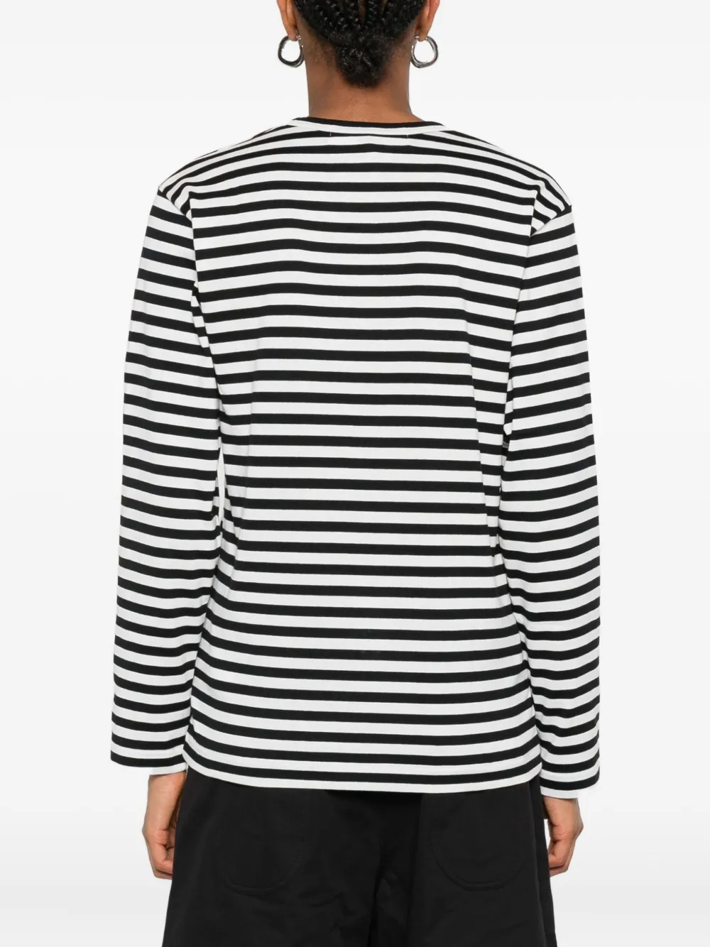Comme Des Garçons Play Heart-logo Striped T-shirt In Multi
