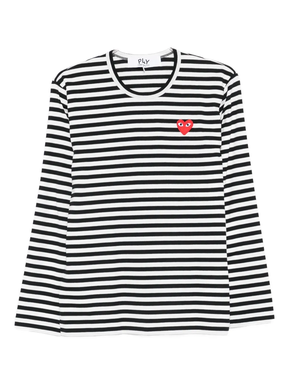 Comme Des Garçons Play Heart-logo Striped T-shirt In Multi