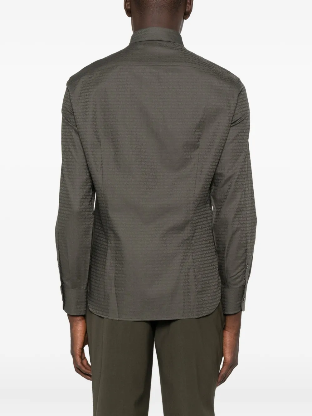 Emporio Armani Getextureerd overhemd Groen