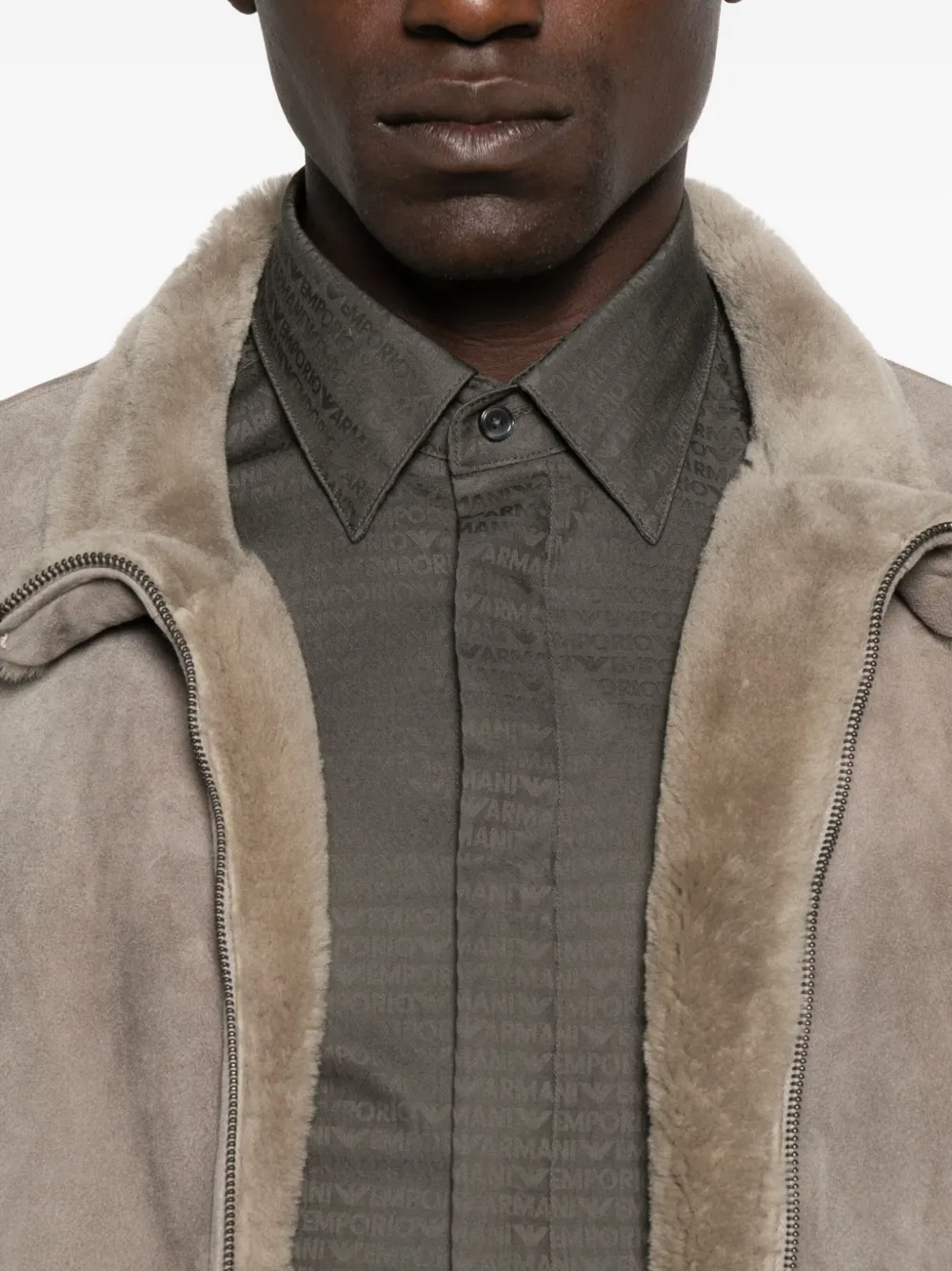 Emporio Armani Getextureerd overhemd Groen