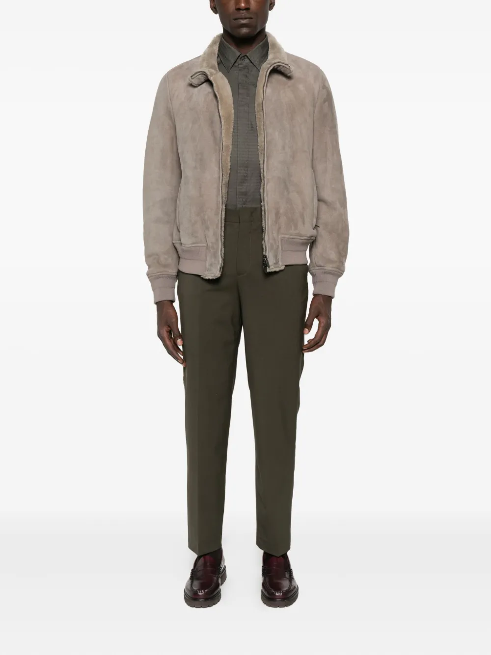 Emporio Armani textured cotton shirt - Groen