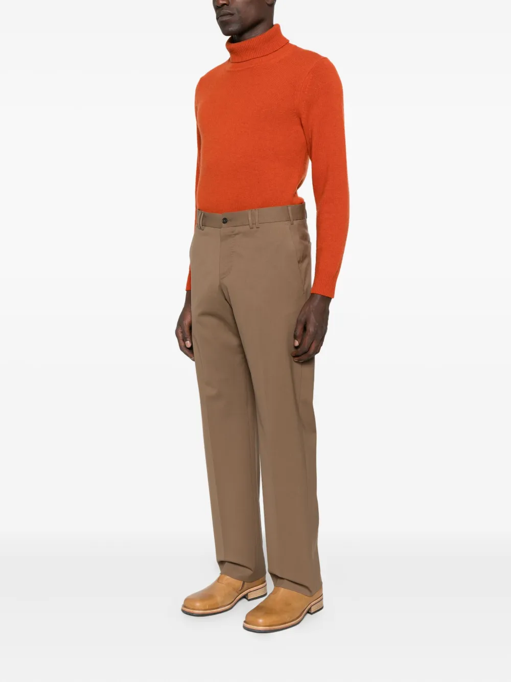 PT Torino Broek met platte voorkant Bruin