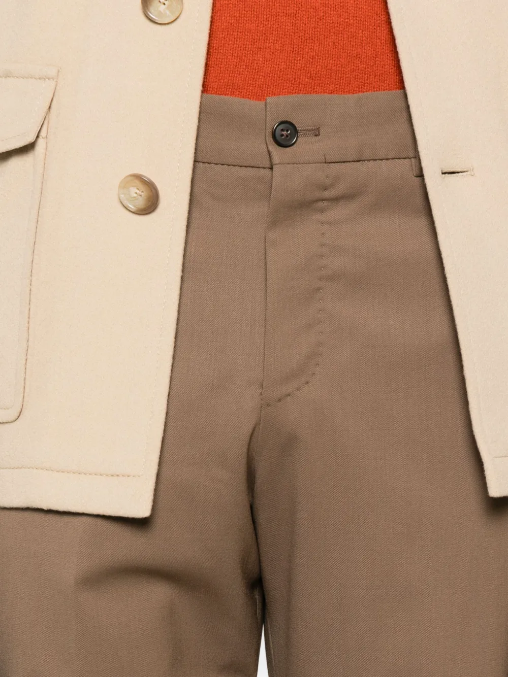 PT Torino Broek met platte voorkant Bruin