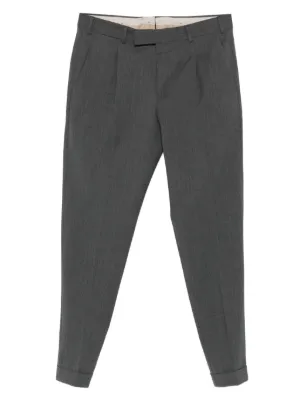 Entre Amis Micro Pleats Tailored Trousers | Grey | FARFETCH ID