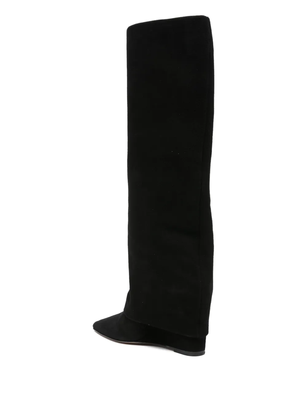 The Seller 90mm folded-cuff wedge boots Black