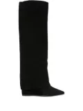 The Seller 90mm folded-cuff wedge boots - Black